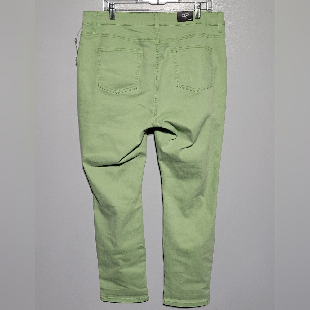 Crown & Ivy Curvy Womens Distressed Mint Green Jeans Size 16W - Picture 5 of 8
